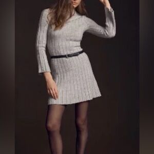 Anthropologie Gray Long Sleeved Sweater Dress
